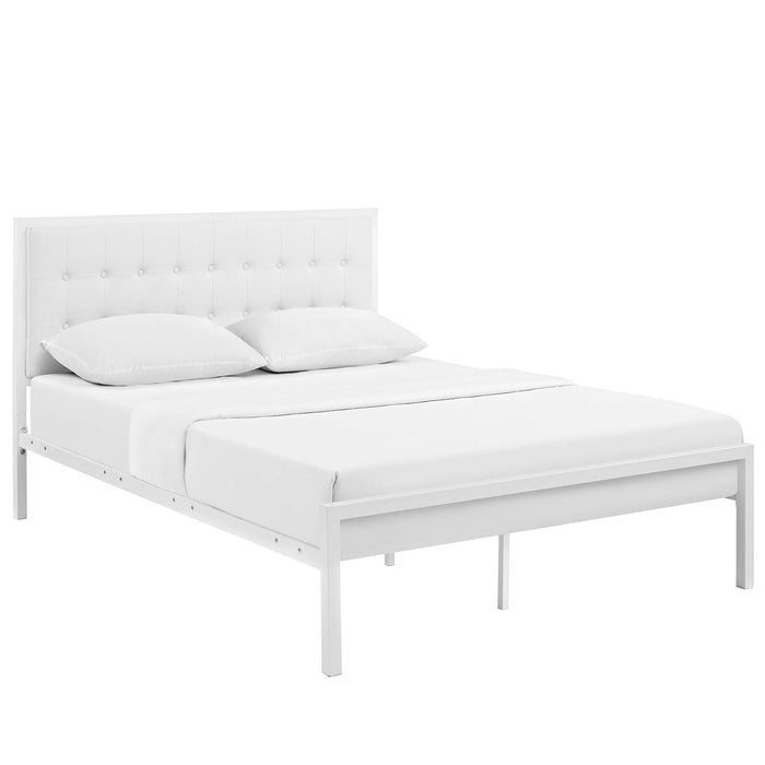 Millie King Vinyl Bed 5457-WHI-WHI