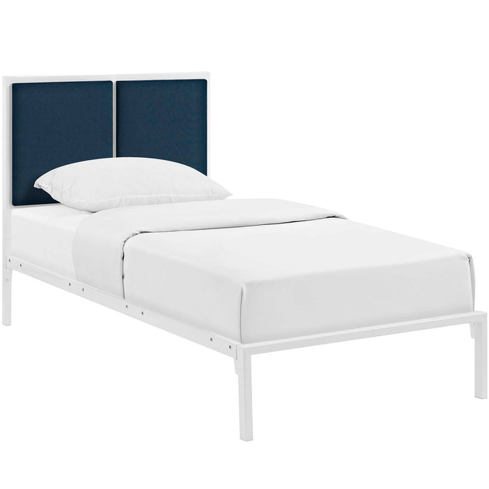 Della Twin Fabric Bed 5458-WHI-AZU