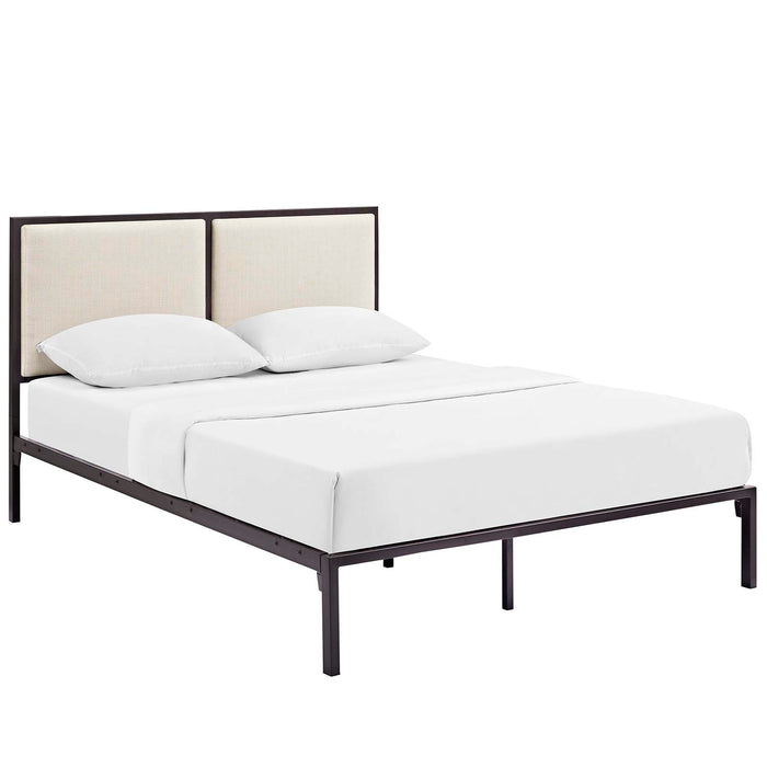 Della Full Fabric Bed 5459-BRN-BEI