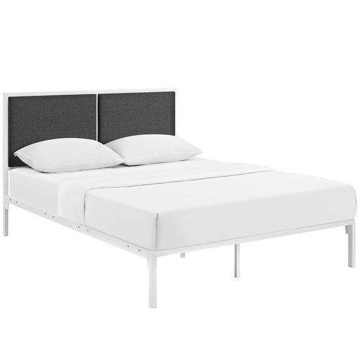 Della Full Fabric Bed 5459-WHI-GRY