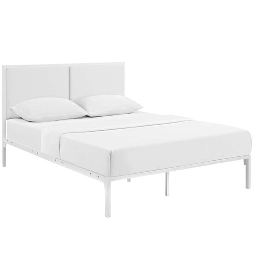 Della Full Vinyl Bed 5460-WHI-WHI