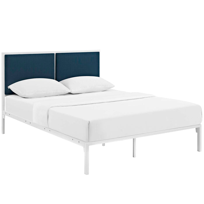 Della King Fabric Bed 5463-WHI-AZU