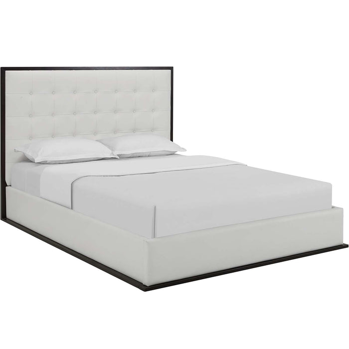 Madeline Queen Vinyl Bed Frame 5498-CAP-WHI