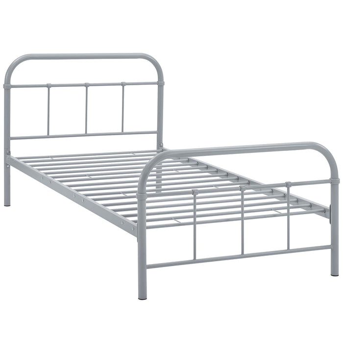 Maisie Twin Stainless Steel Bed Frame 5531-GRY-SET