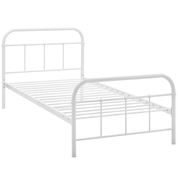 Maisie Twin Stainless Steel Bed Frame 5531-WHI-SET