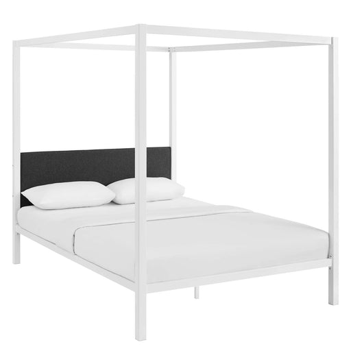 Raina Queen Canopy Bed Frame 5570-WHI-GRY