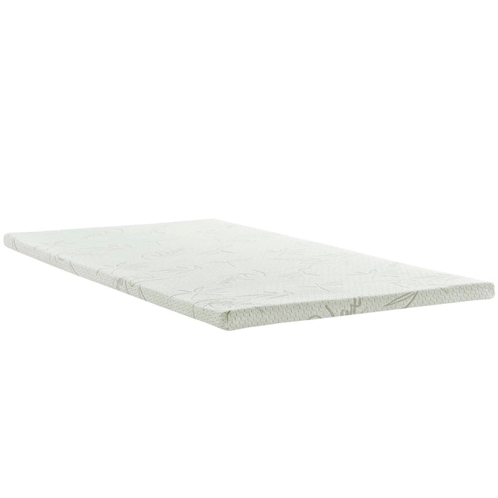 Relax Twin 2" Gel Memory Foam Mattress Topper 5571-WHI