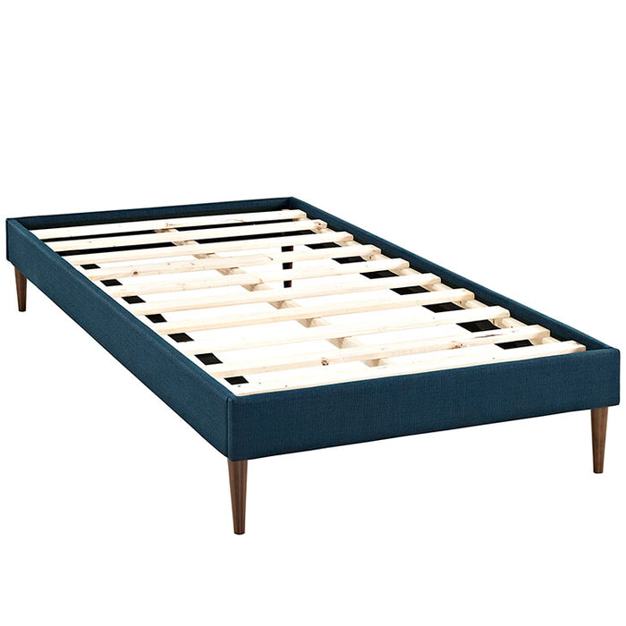 Sherry Twin Fabric Bed Frame with Round Tapered Legs 5582-AZU