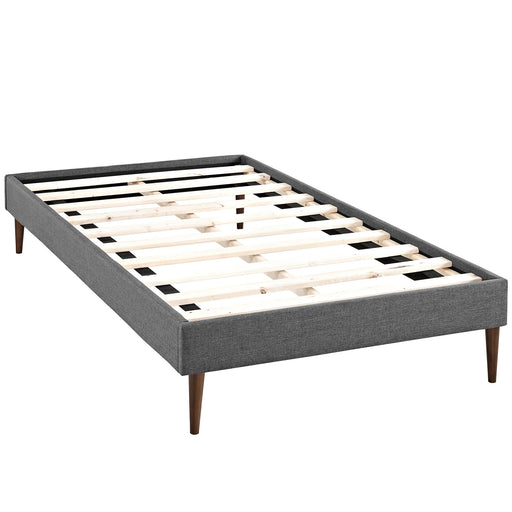 Sherry Twin Fabric Bed Frame with Round Tapered Legs 5582-GRY