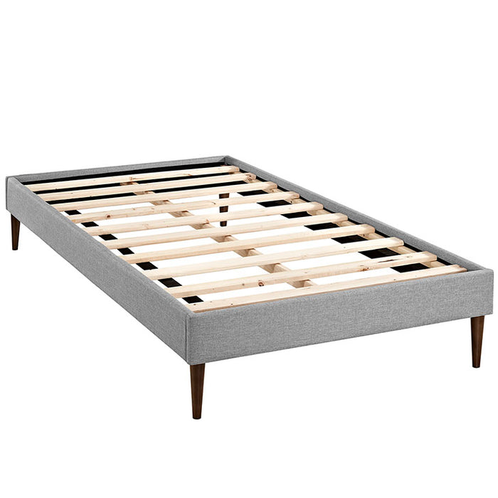 Sherry Twin Fabric Bed Frame with Round Tapered Legs 5582-LGR