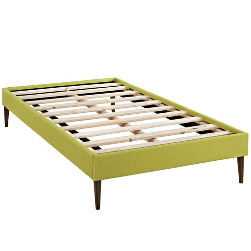 Sherry Twin Fabric Bed Frame with Round Tapered Legs 5582-WHE