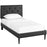 Terisa Twin Vinyl Platform Bed with Round Tapered Legs 5588-BLK