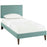 Phoebe Twin Fabric Platform Bed with Squared Tapered Legs 5595-LAG