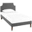 Laura Twin Fabric Platform Bed with Squared Tapered Legs 5596-GRY