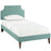 Laura Twin Fabric Platform Bed with Squared Tapered Legs 5596-LAG