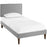 Camille Twin Fabric Platform Bed with Squared Tapered Legs 5598-LGR