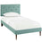 Terisa Twin Fabric Platform Bed with Round Tapered Legs 5599-LAG