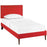 Jessamine Twin Fabric Platform Bed with Round Tapered Legs 5600-ATO