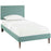 Jessamine Twin Fabric Platform Bed with Round Tapered Legs 5600-LAG