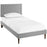 Jessamine Twin Fabric Platform Bed with Round Tapered Legs 5600-LGR