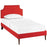 Laura Twin Fabric Platform Bed with Round Tapered Legs 5602-ATO