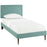 Josie Twin Fabric Platform Bed with Round Tapered Legs 5603-LAG