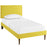 Camille Twin Fabric Platform Bed with Round Tapered Legs 5604-SUN