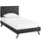 Terisa Twin Vinyl Platform Bed with Round Splayed Legs 5605-BLK