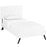 Terisa Twin Vinyl Platform Bed with Round Splayed Legs 5605-WHI