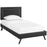 Jessamine Twin Vinyl Platform Bed with Round Splayed Legs 5606-BLK