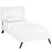 Jessamine Twin Vinyl Platform Bed with Round Splayed Legs 5606-WHI