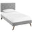 Terisa Twin Fabric Platform Bed with Round Splayed Legs 5610-LGR