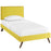 Phoebe Twin Fabric Platform Bed with Round Splayed Legs 5612-SUN