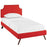 Laura Twin Fabric Platform Bed with Round Splayed Legs 5613-ATO