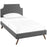 Laura Twin Fabric Platform Bed with Round Splayed Legs 5613-GRY