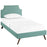 Laura Twin Fabric Platform Bed with Round Splayed Legs 5613-LAG