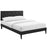 Terisa Queen Vinyl Platform Bed with Squared Tapered Legs 5617-BLK