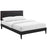 Jessamine Queen Vinyl Platform Bed with Squared Tapered Legs 5619-BLK