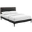 Jessamine Queen Vinyl Platform Bed with Round Tapered Legs 5620-BLK