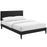 Phoebe Queen Vinyl Platform Bed with Squared Tapered Legs 5621-BLK