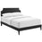 Laura Queen Vinyl Platform Bed with Squared Tapered Legs 5623-BLK