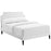 Laura Queen Vinyl Platform Bed with Squared Tapered Legs 5623-WHI