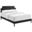 Laura Queen Vinyl Platform Bed with Round Tapered Legs 5624-BLK