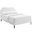 Laura Queen Vinyl Platform Bed with Round Tapered Legs 5624-WHI