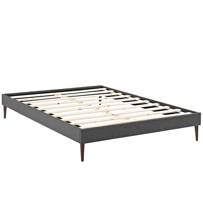 Sherry Queen Fabric Bed Frame with Round Tapered Legs 5625-GRY