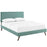 Camille Full Fabric Platform Bed with Round Splayed Legs 5630-LAG