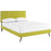 Camille Full Fabric Platform Bed with Round Splayed Legs 5630-WHE