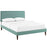 Camille Full Fabric Platform Bed with Squared Tapered Legs 5631-LAG