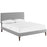 Camille Full Fabric Platform Bed with Squared Tapered Legs 5631-LGR