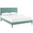 Camille Full Fabric Platform Bed with Round Tapered Legs 5632-LAG